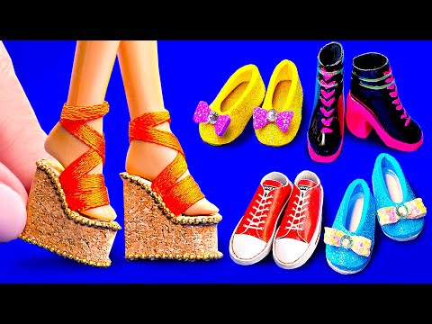 21 DIY Ideas for Barbie Shoes, Dollhouse and Cosmetics