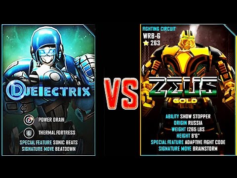 REAL STEEL WRB DJ ELECTRIX VS ZEUS GOLD New Robots UPDATE (Живая сталь)