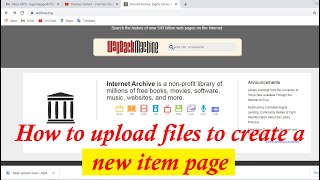 How to Upload to Internet Archive