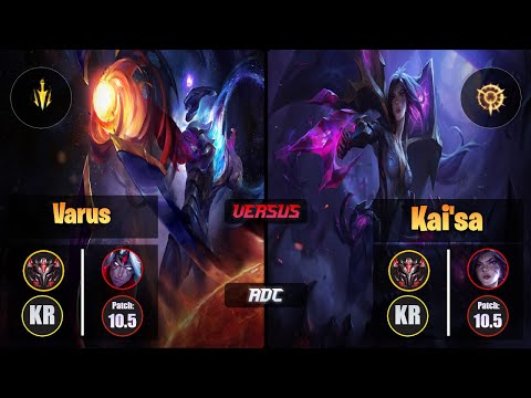 GrandMaster VARUS [Lethal Tempo] (ADC) VS  KAI'SA - Grandmaster KR Patch 10.5
