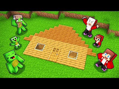 Mikey Family and JJ Family Found a FLAT HOUSE in Minecraft (Maizen)