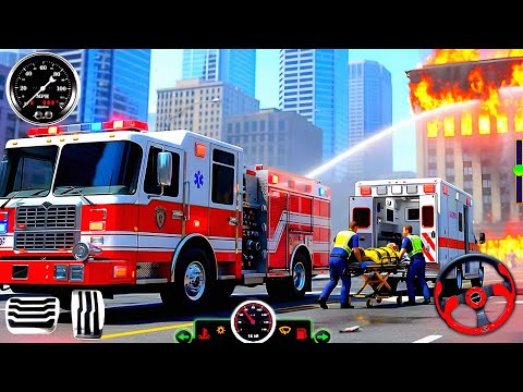 FireFighter Truck Rescue Simulator 3D - US Emergency 911 Ambulance Driving - Android GamePlay