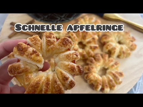 Schnelle Apfelringe | Apfelringe mit Blätterteig | Apfelringe Rezept | schnelles Dessert