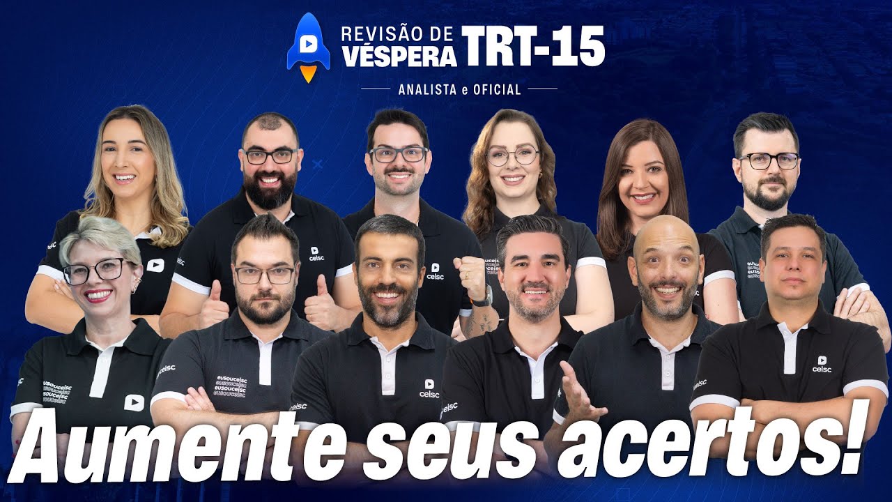 ✍ Concurso TRT 15 | AULÃO PRÉ-PROVA | Analista Judiciário + Oficial de Justiça Avaliador