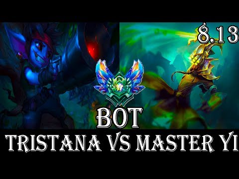 Tristana vs Master Yi Bot - Patch 8.13 Diamond Ranked Gameplay (League Of Legends)