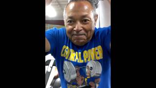 James making old man noises while training.lol!