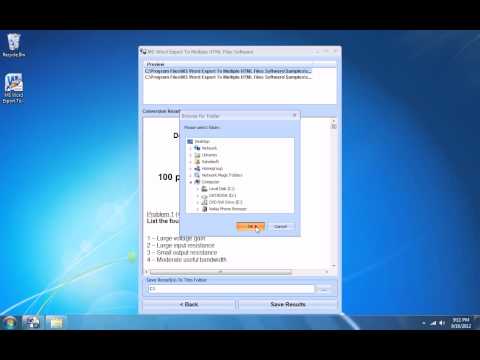 MS Word Export To Multiple HTML Files Software