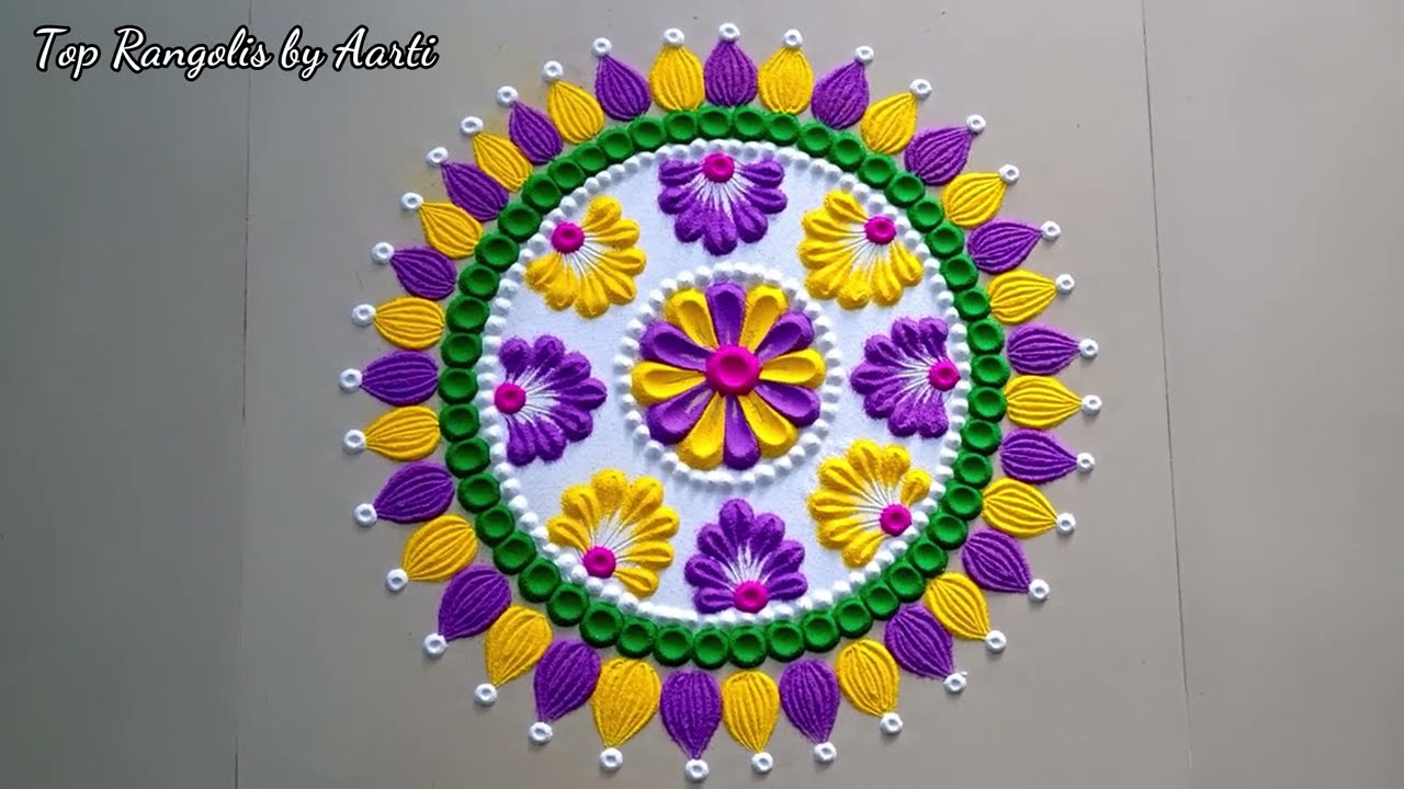 easy rangoli design with spoon holi festival rangoli design by top rangolis