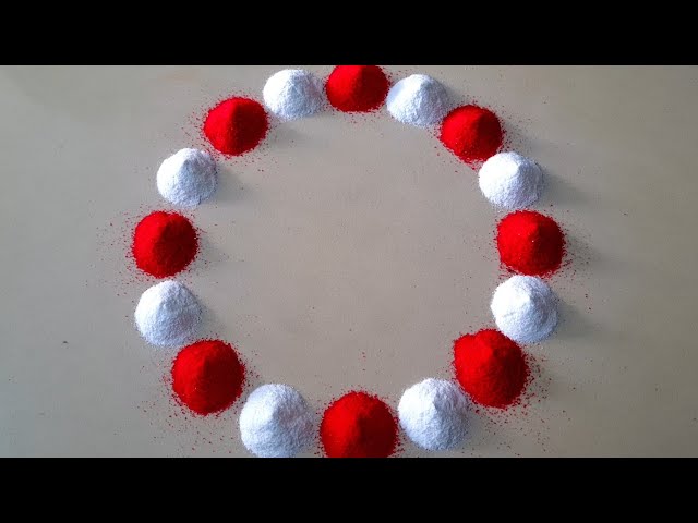 Easy rangoli design with spoon holi festival rangoli design by top rangolis