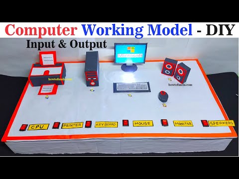 computer working model for exhibition - diy - input and output devices | led lights | howtofunda