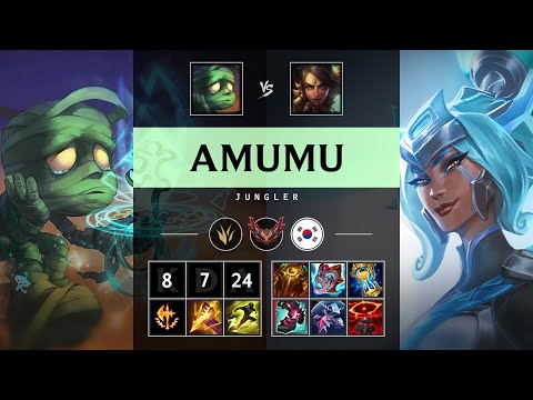 Amumu Jungle vs Nidalee - KR Grandmaster Patch 25.18