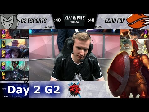 G2 eSports vs Echo Fox | Day 2 NA vs EU Rift Rivals 2018 LoL | G2 vs FOX #RiftRivals