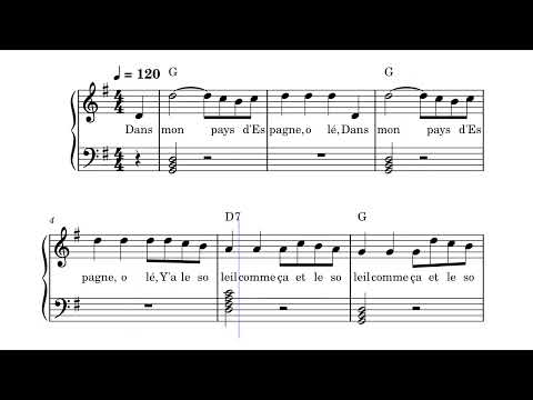 Dans mon pays d'Espagne, olé! – Partition enfants