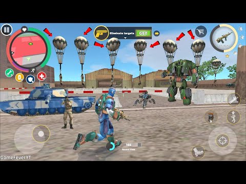 Rope Hero: Vice Town (Flying Corpses in Horror Army Base) Helicopter Stuck Corpses - Gameplay HD