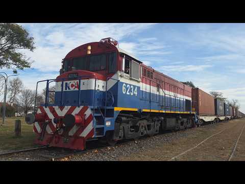 [8K] Colorido tren de NCA con la FIAT GAIA 1350Hp 6234 pasando por Marcos Juárez!!!!!!