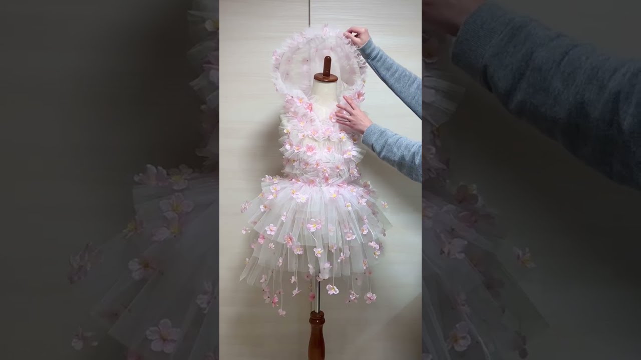 桜の造花で衣装作ってみたら可愛すぎた【100均】