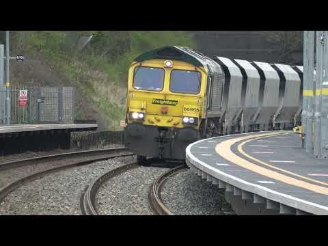 Freightliner 66955 6V54 Radlett Redland Roadstone to East Usk Yard Worcestershire Parkway. 12.04.22.