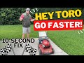 HOW TO Make A Toro Personal Pace Mower Go FASTER Easy DIY Self Propel Adjustment