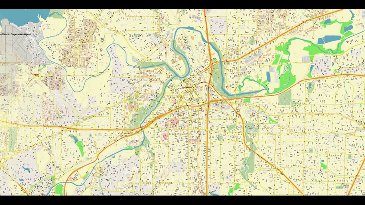Fort Worth Texas Vector Map 17B Editable PDF