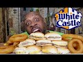 WHITE CASTLE CHEESEBURGER SLIDERS HOMEMADE ONION RINGS MUKBANG 먹방 EATING SHOW 먹방