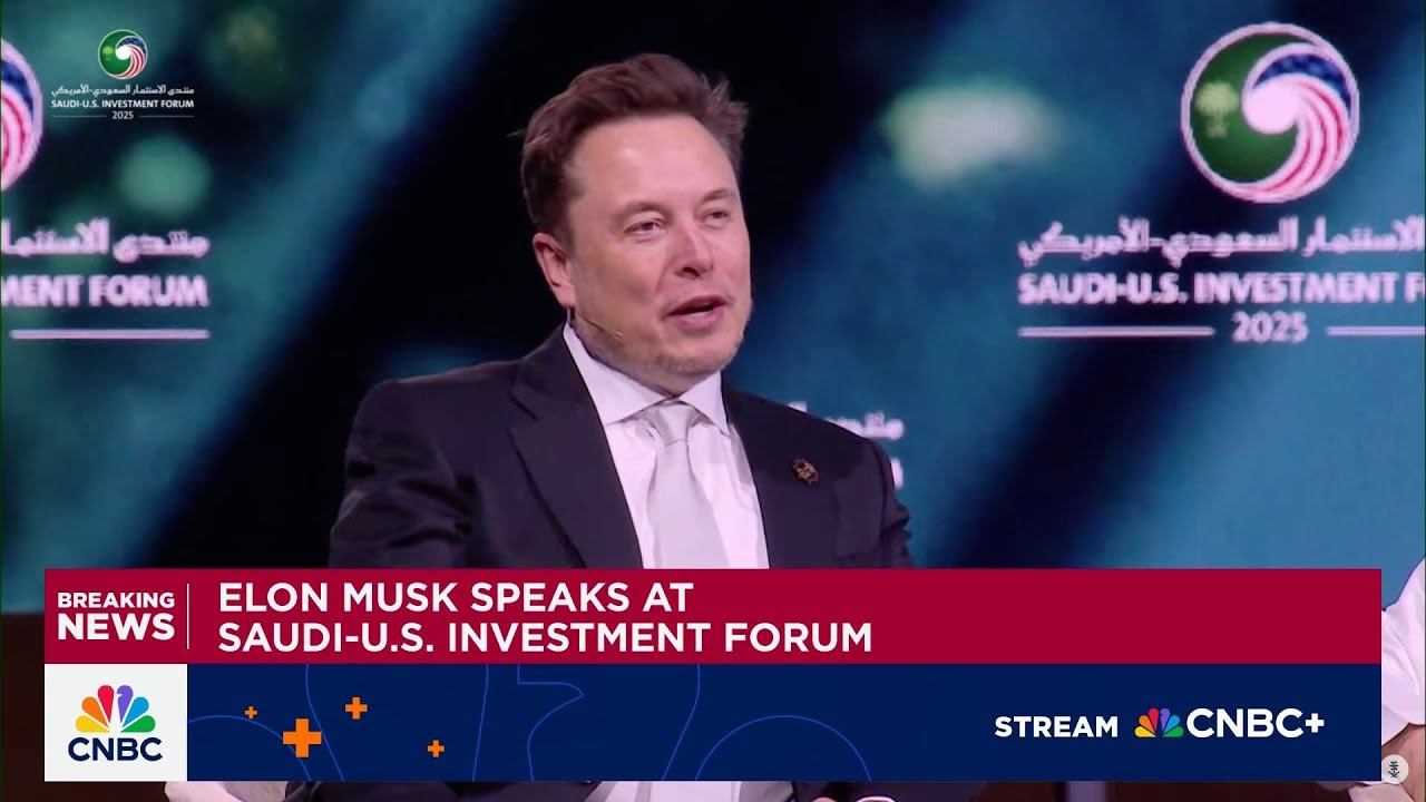 Elon Musk speaks at Saudi-U.S. investment forum
