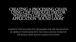 Video thumbnail for Creating a Processing Chain using CDP through Trevor Wishart's "Sound Loom" by MixMastaCopyCat