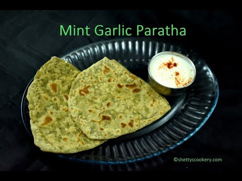Mint Garlic Paratha recipe | pudina paratha recipe | mint masala paratha recipe