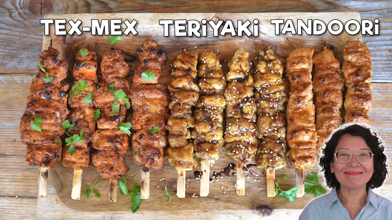 Brochettes de poulet : 3 marinades pleines de goût