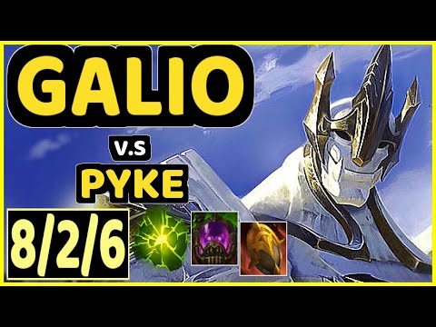 GALIO vs PYKE - 8/2/6 KDA BOTTOM SUPPORT GAMEPLAY - EUW Ranked DIAMOND