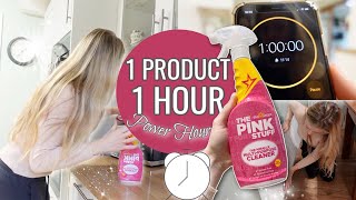 POWER HOUR CLEAN WITH ME USING *ONLY* 1 PRODUCT! 1 Product 1 Hour Clean With Me 2022