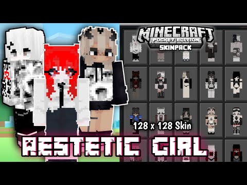 Top Skin 128x128 AESTETIC GIRL Pack Minecraft pocket edition 1.19+