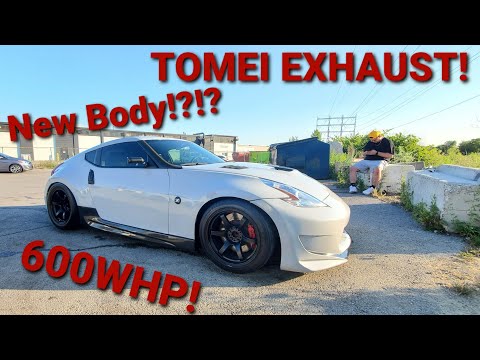 WE UN-WIDEBODIED THIS TwinTurbo 370z - TOMEI EXHAUST! -  CRAZY SOUND