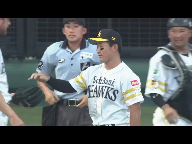【ファーム】気迫のプレー!! ホークス・野村大樹 小フライを見事にダイビングキャッチ!! 2023年7月29日 福岡ソフトバンクホークス 対 中日ドラゴンズ