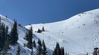 The Cirque, Winter Park. Laying fresh tracks down the South Basin