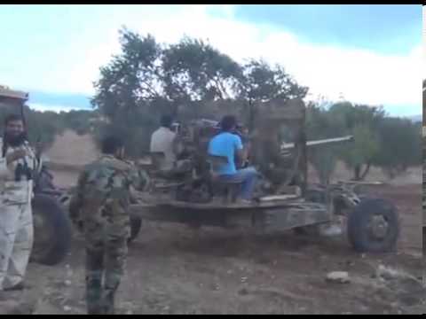 استهداف حاجز الفنار بمدفع عيار 57 من قبل لواء درع الجبل في مدينة أريحا في ريف إدلب