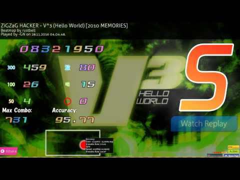 osu! - ZiGZaG HACKER - V^3 (Hello World) [2010 MEMORIES] nomod FC, #1