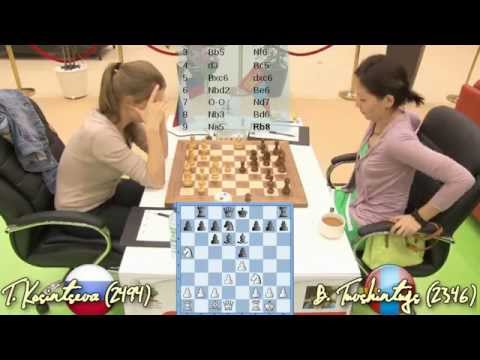 Tatiana Kosintseva vs Batchimeg Tuvshintugs - chess WGP FIDE Sharjah 2014 - Time Lapse