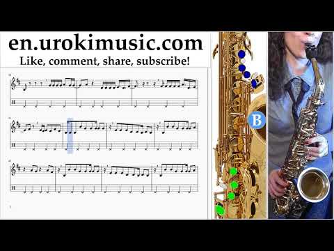 Saxophone lessons (Tenor) Shakira - Me Enamoré Sheet Music Tutorial Part#2 um-i352