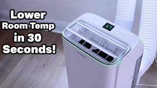 ZAFRO 16,000 BTU Portable Air Conditioner Dual Duct Smart AC Drainage Free. Cools Room in 30 Seconds