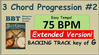 Extended 3 Chord Bluegrass Progression in G 75 BPM