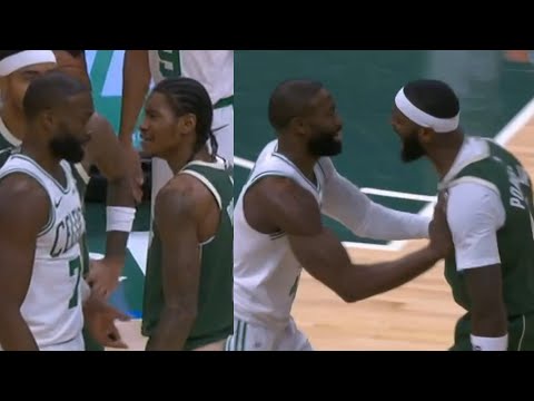 Bobby Portis gets in Jaylen Brown's face and yells after he got into it with KPJ 👀