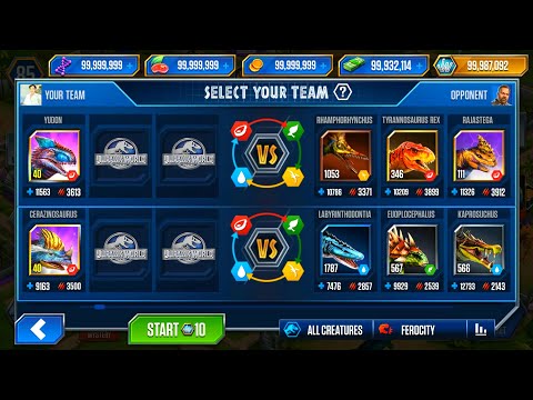 YUDON vs CERAZINOSAURUS vs ALLONOGMIUS - JURASSIC WORLD THE GAME