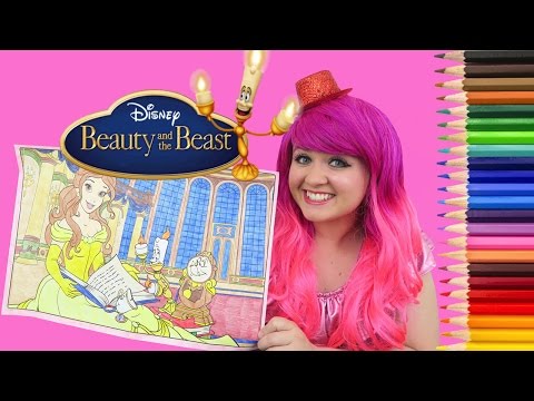 Coloring Belle Beauty And The Beast GIANT Coloring Page Colored Pencils | KiMMi THE CLOWN Video