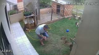 Man blows up his back garden