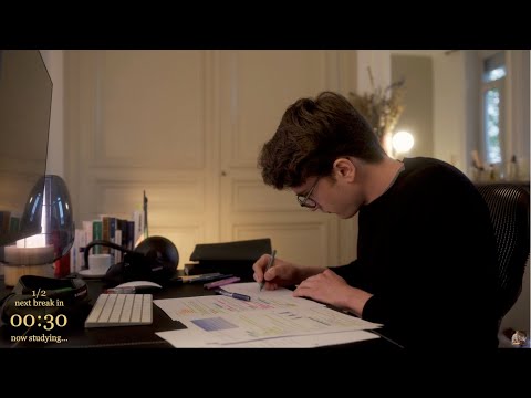 4-HOUR | Study With Me | Deep work, No music, One break
