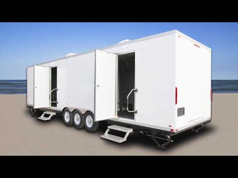 7 Station Shower Trailer Portable Restroom Combo with Laundry | Oahu Series