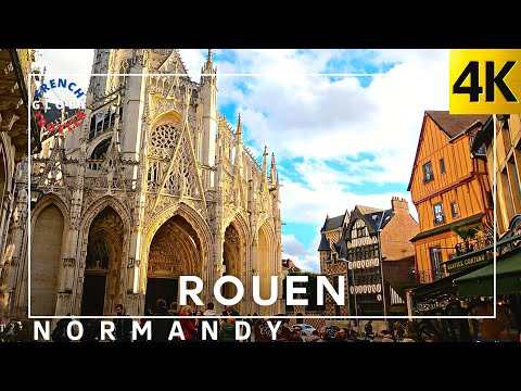 2023🇫🇷 ROUEN NORMANDY FRANCE Walking Tour 4K Aître Saint-Maclou— Medieval Streets Old Town