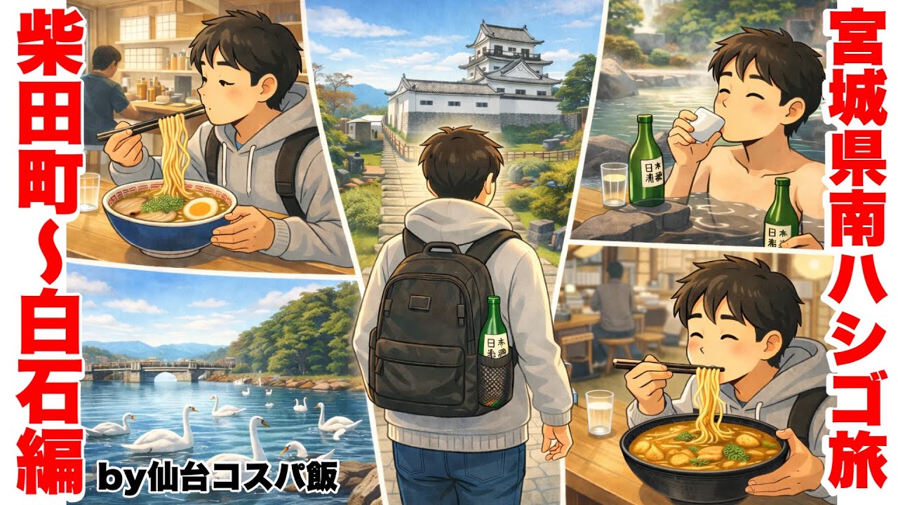 【一気見】ソメイヨシ乃で朝ラー＋湯っぽで昼飲み＋いいかわ屋の巨大カレーうどん！県南シリーズまとめ