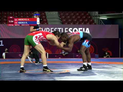 1/8 FS - 57 kg: A. ULADZISLAU (BLR) v. R. ANDREU ORTEG (CUB)