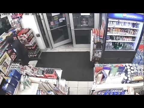 Security video of gas station robbery suspect who attacked the employee